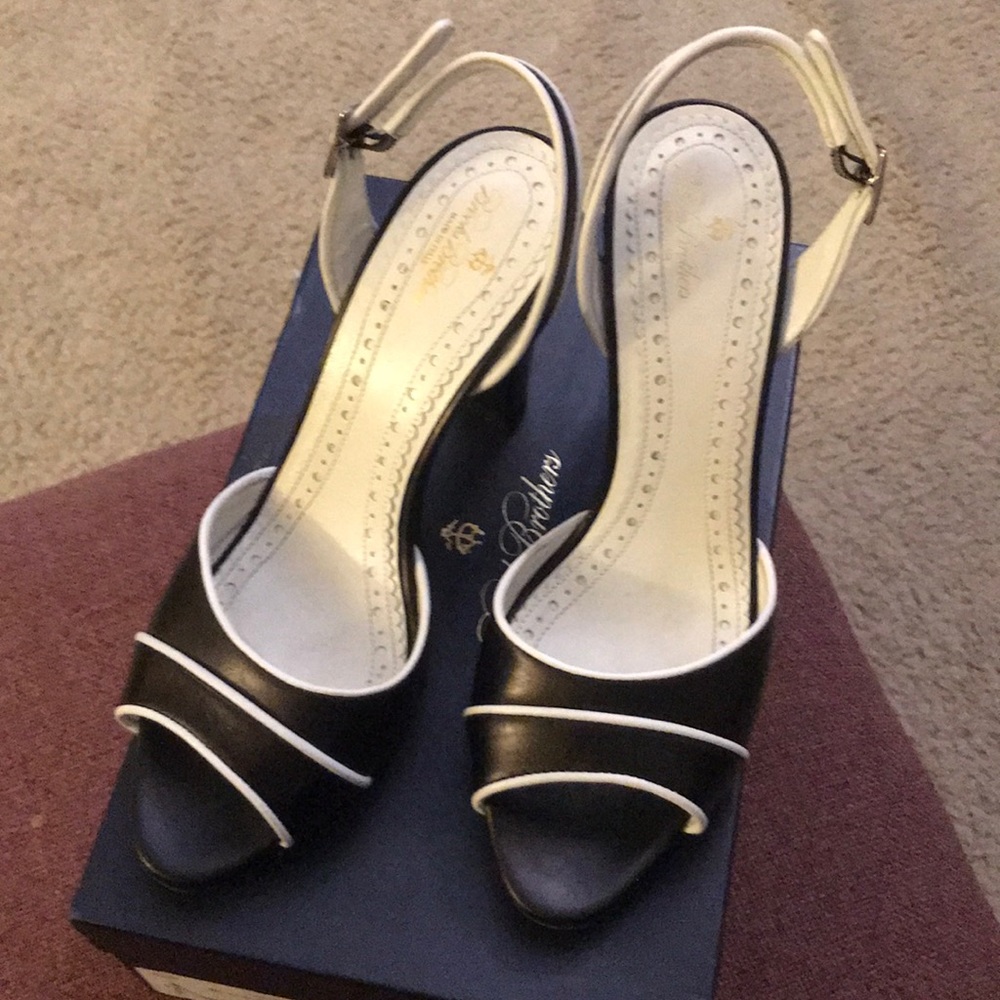 Brooks Brothers platform slingback sandals